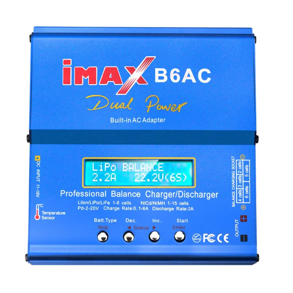 Shopbg Bulgaria IMAX B6AC 80W 6A Актуализирано балансирано зарядно устройство за разреждане за Lipo/Li-ion/LiFe/NiMh батерия ЕС щепсел